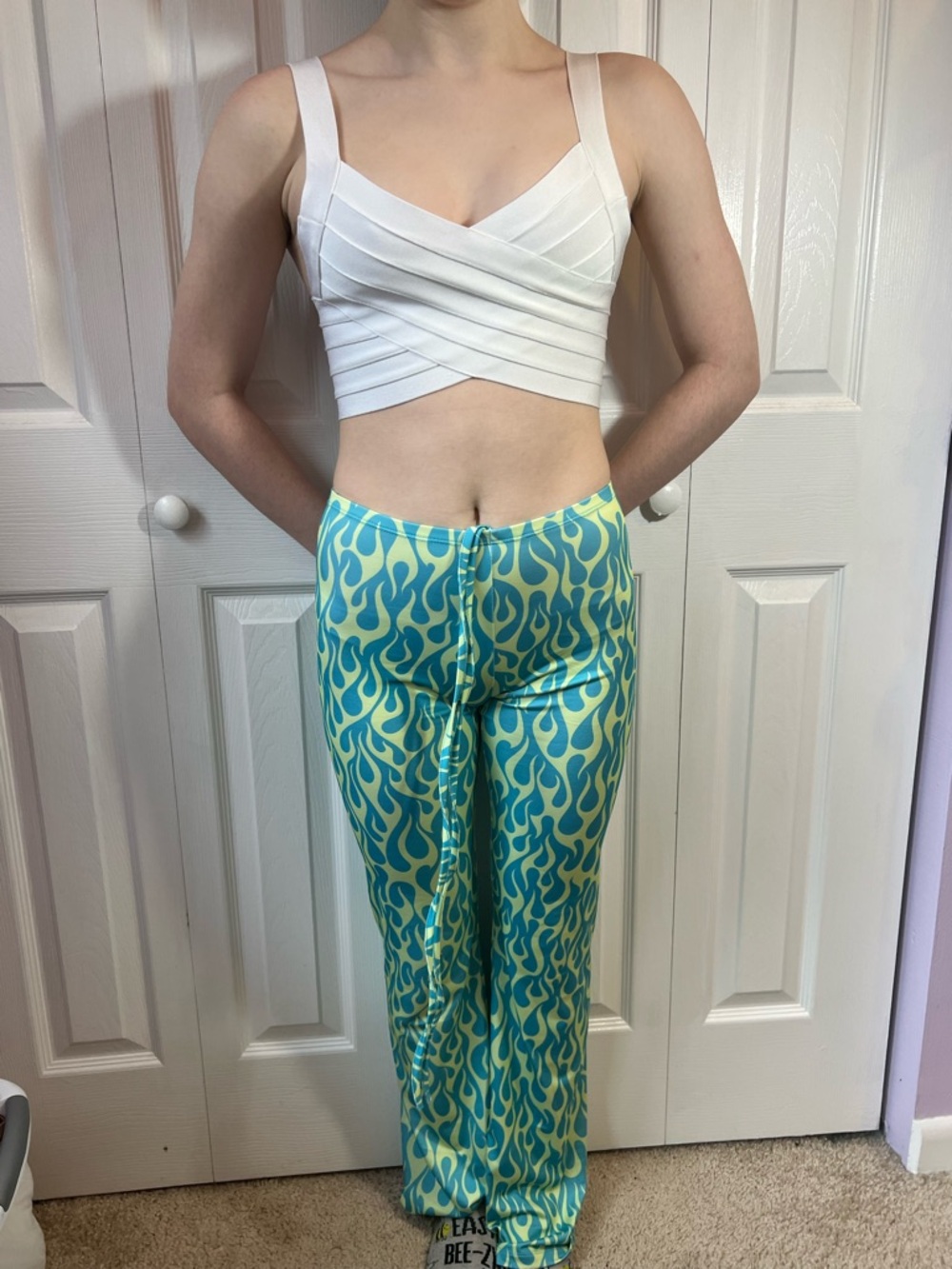 Forever 21 Green and Turquoise Swim Bottoms with Yellow Trim